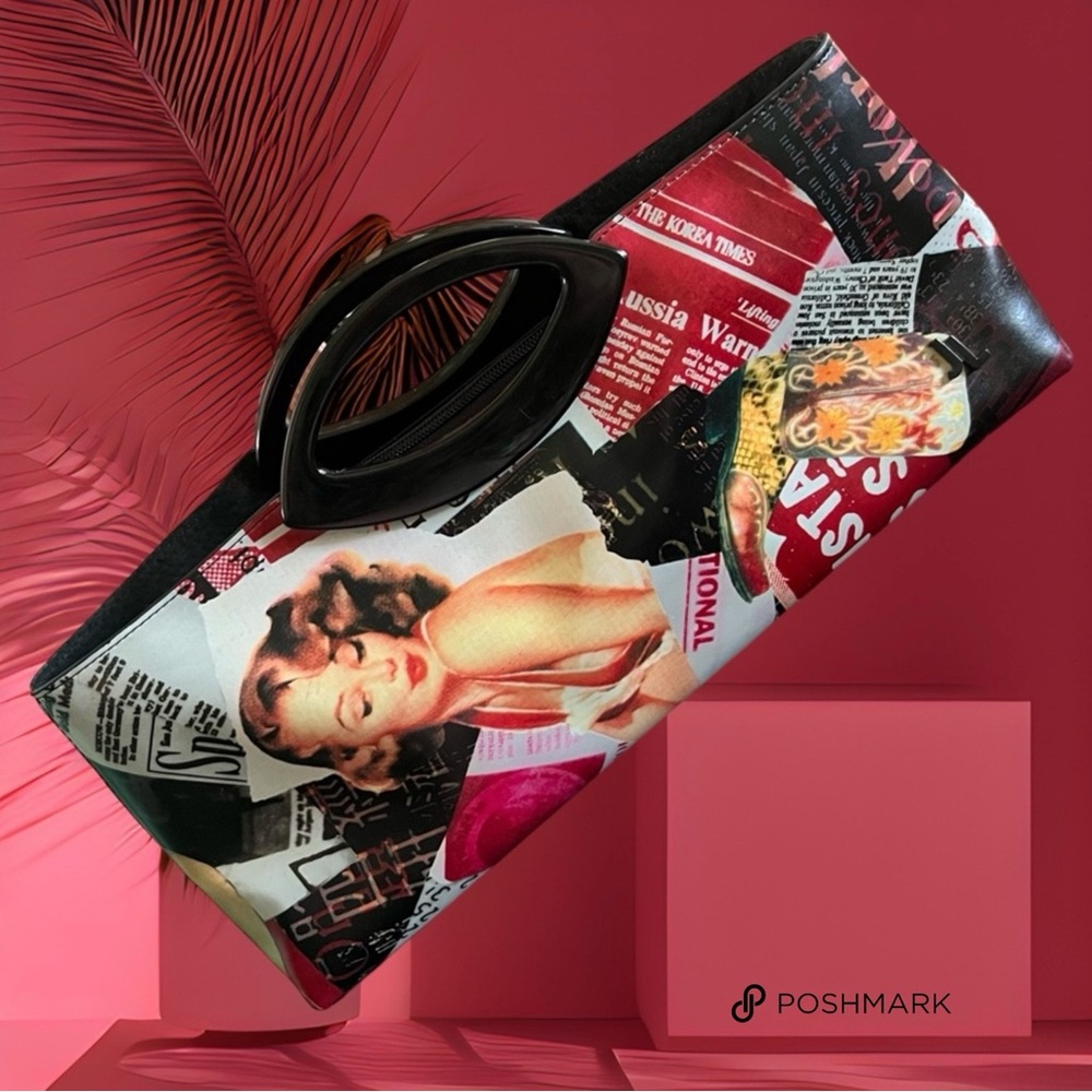 💖 Jeanne Lottie Magazine Collage Clutch Purse 💖